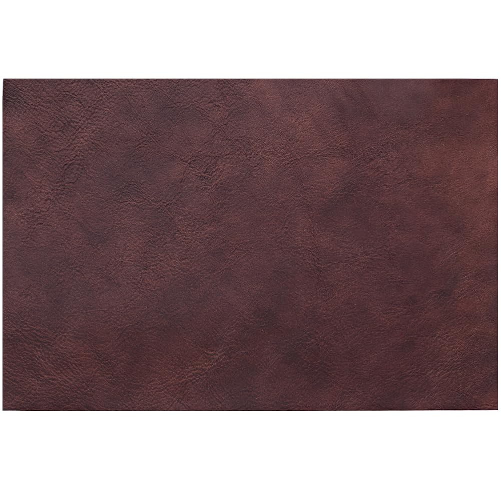 GORGECRAFT 12 x 8 Inch Genuine Leather Sheets Full Grain Leather Sheet Cowhide Leather Pieces Leather Fabric Glossy Leather Scrap Crafts Flat Leather Tooling for Crafts Jewelry Making, Coconut Brown