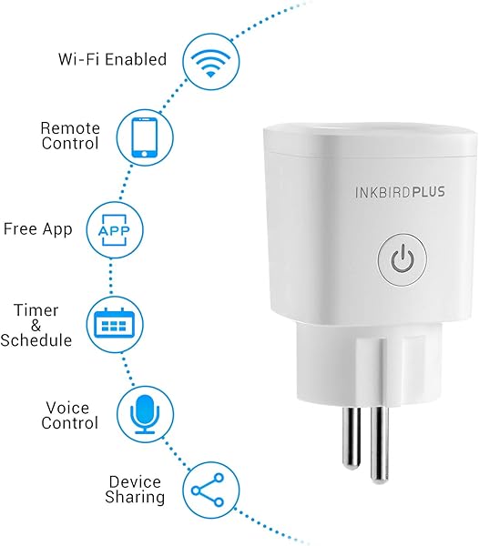 INK WP02 Enchufe Inteligente 2 4GHz Wifi Smart Plug Compatible con Alexa y Google Assistant con Aplicacin de Control Remoto para iOS y Android Controlar su Dispositivo Desde Cualquier Lugar