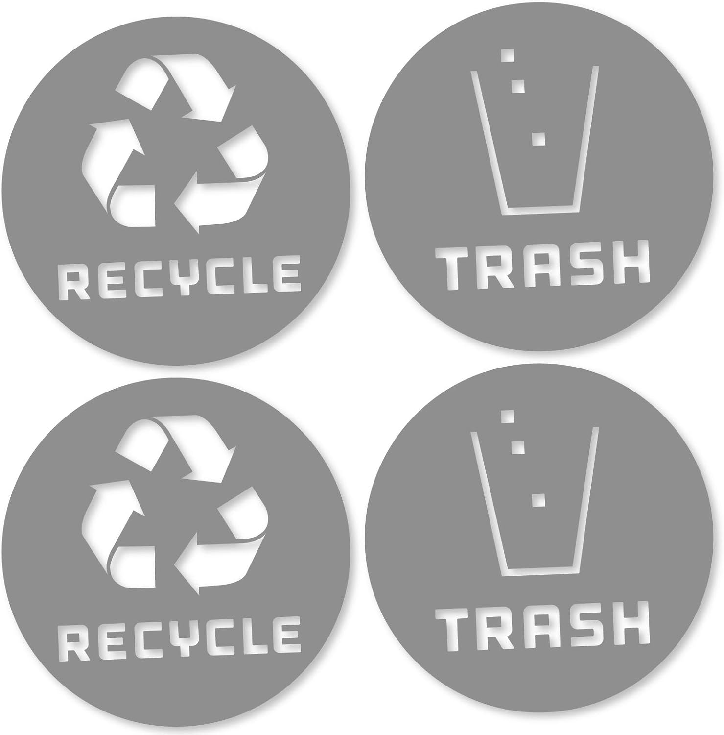 6 Pack (4in x 4in) Recycle Logo and Trash can Sticker to Organize Your Trash - for Trash cans, Garbage containers and Recycle Bins - Premium Vinyl Decal (4in x 4in, Compost 6pk): Home Improvement
