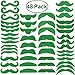 OULII Green Mustache Beard Self Adhesive Fake Mustache Costume St. Patrick's Day Accessories for Party Supplies 48 PCS