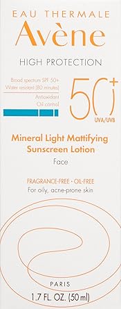 avene mineral light mattifying sunscreen lotion spf 50