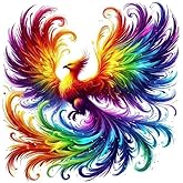 Colorful Phoenix Bird PVC Vinyl Car Decals Stickers Waterproof Self-Adhesive Decals for Cars, Laptops, Trucks, Motorcycles Wall Window Luggage Scratch Cover Door Decor Sticker