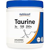 Nutricost Taurine Powder 250 Grams - 125 Servings, 2000mg Per Serving