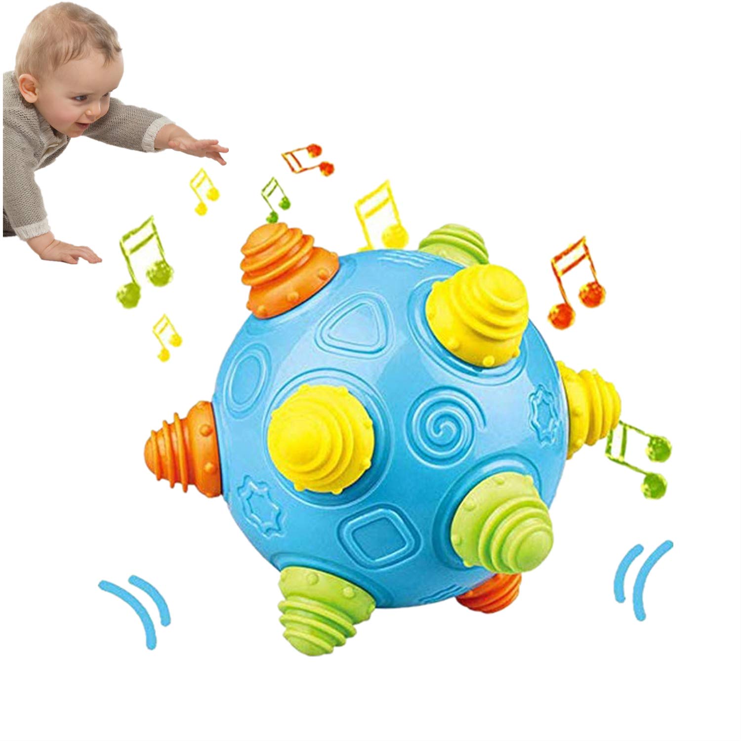DQTYE BPA Free Baby Music Shake Dancing Ball Bouncing Jumping Sensory Developmental Toy Activation Early Educational Game for Kids Toddlers