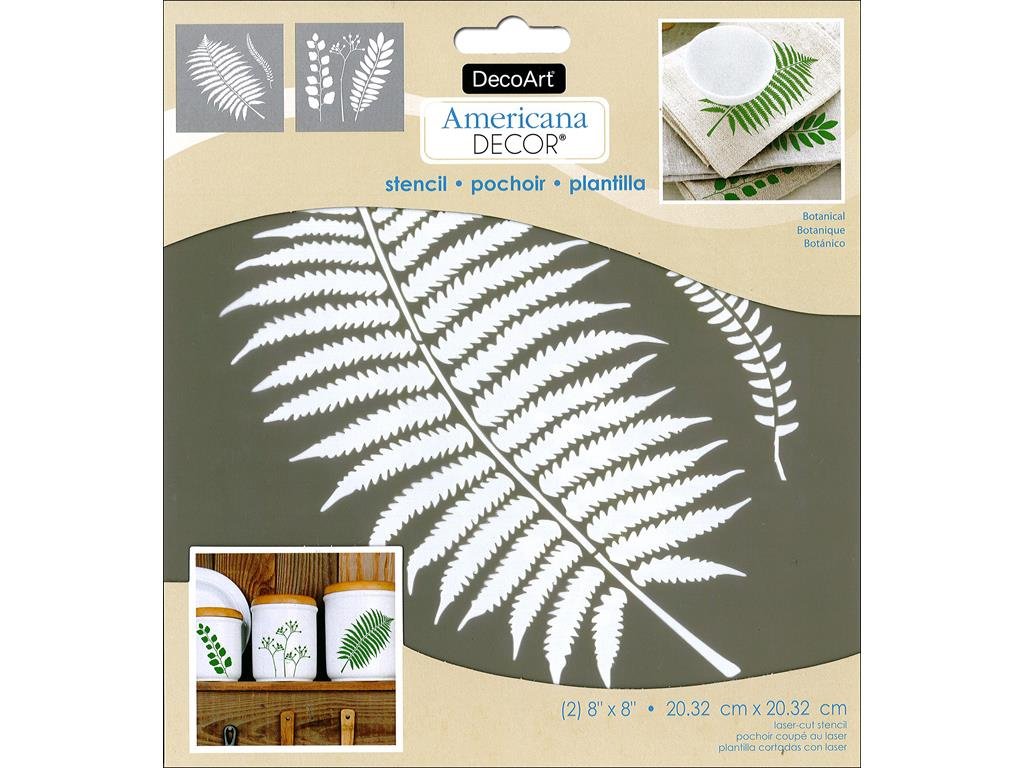 Decoart DECADS-K.208 Decor Stencil 8x8 Botanical Americana Decor Stencil 8x8 Botanical