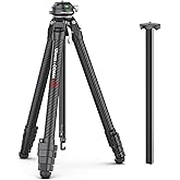 ULANZI Zero F38 Professional Camera Tripod, 62.2" Lightweight Carbon Fiber Camera Tripod with Quick Release 1/4" Screw & 360°