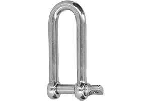 D-Shaped Shackles 304 Stainless Steel Rust-Proof Heavy Anchor Screws Pin Chain Wire Rope Connector with Eye Bolt Straight Sho