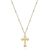 MEVECCO Dainty Gold Cross Necklace for Women - 18K Gold Plated Delicate Minimalist Cubic Zircon Cross Necklaces Cute Faith/Crucifix Jewelry Gift