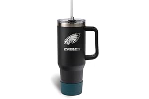The Memory Company Officially Licensed NFL Game Day Tumbler - 40oz Stainless Steel Double-Wall Insulated Team Color Bling Cup with Team Logo, NFL Licensed Sports Travel Mug with Lid & Straw