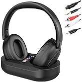 Jersonn Wireless Headphones for TV Watching with Charging Dock, Easy Setup & Comfortable Fit for Seniors, No Audio Delay Blutooth Headphones Headset (Black)