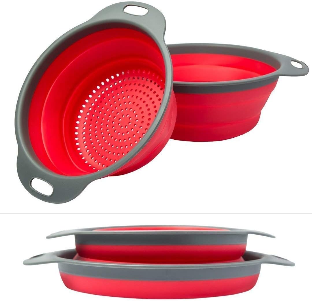 3VS 2 Pcs Set Collapsible Kitchen Round Collapsible Washing up Bowl