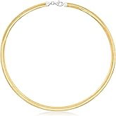 Ross-Simons Italian 6mm Reversible Omega Necklace in 2-Tone Sterling Silver