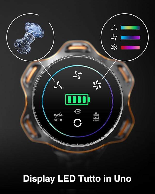 aspirapolvere senza fili 55KPa/650W/70Min Per Animali/Pavimenti/Tappeti — foto 5 di 8