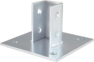 Singvon Heavy Duty Channel Post Base, 1-5/8” Strut Channel with 4 Holes Square Mount