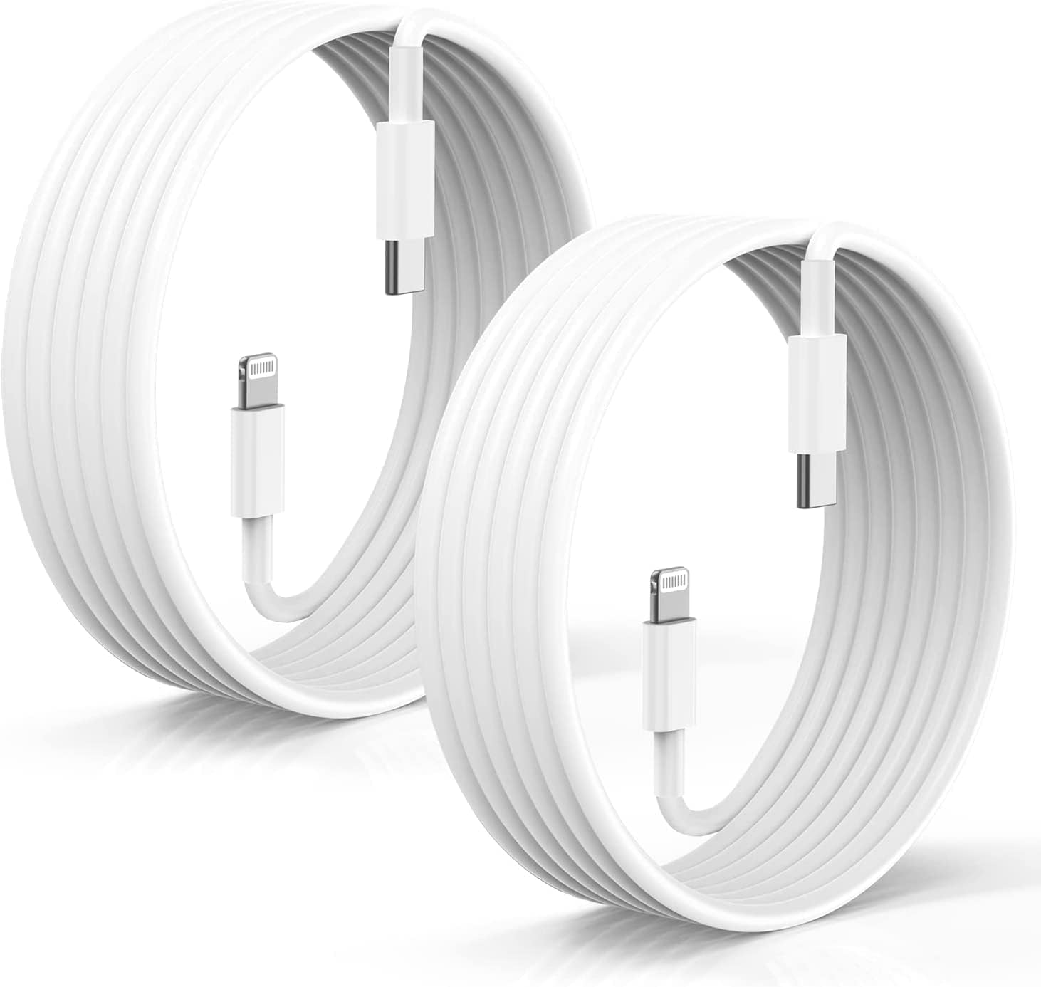 Citelect USB Type-C to Lightning Cable, 2-Pack Fast Charging Cord for iPhone 14 Pro Max (USB C to Lightning, White, 3 Meter)