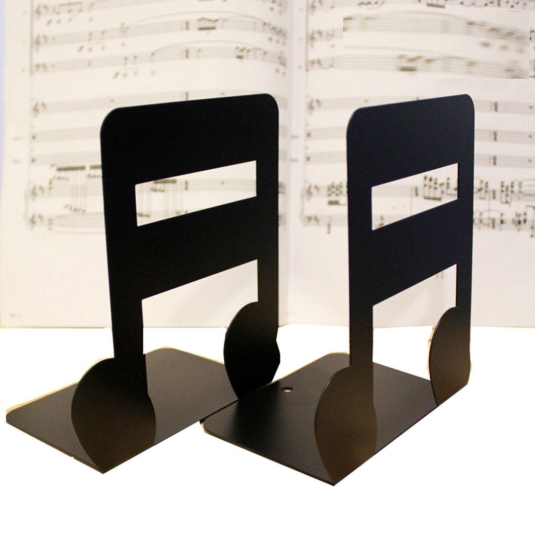 A Pair of Solid Metal Book Ends in the Shape of Treble Clef Bookends for Children or Music Lovers or as Decoration for a Beautiful Home or Office Semiquaver