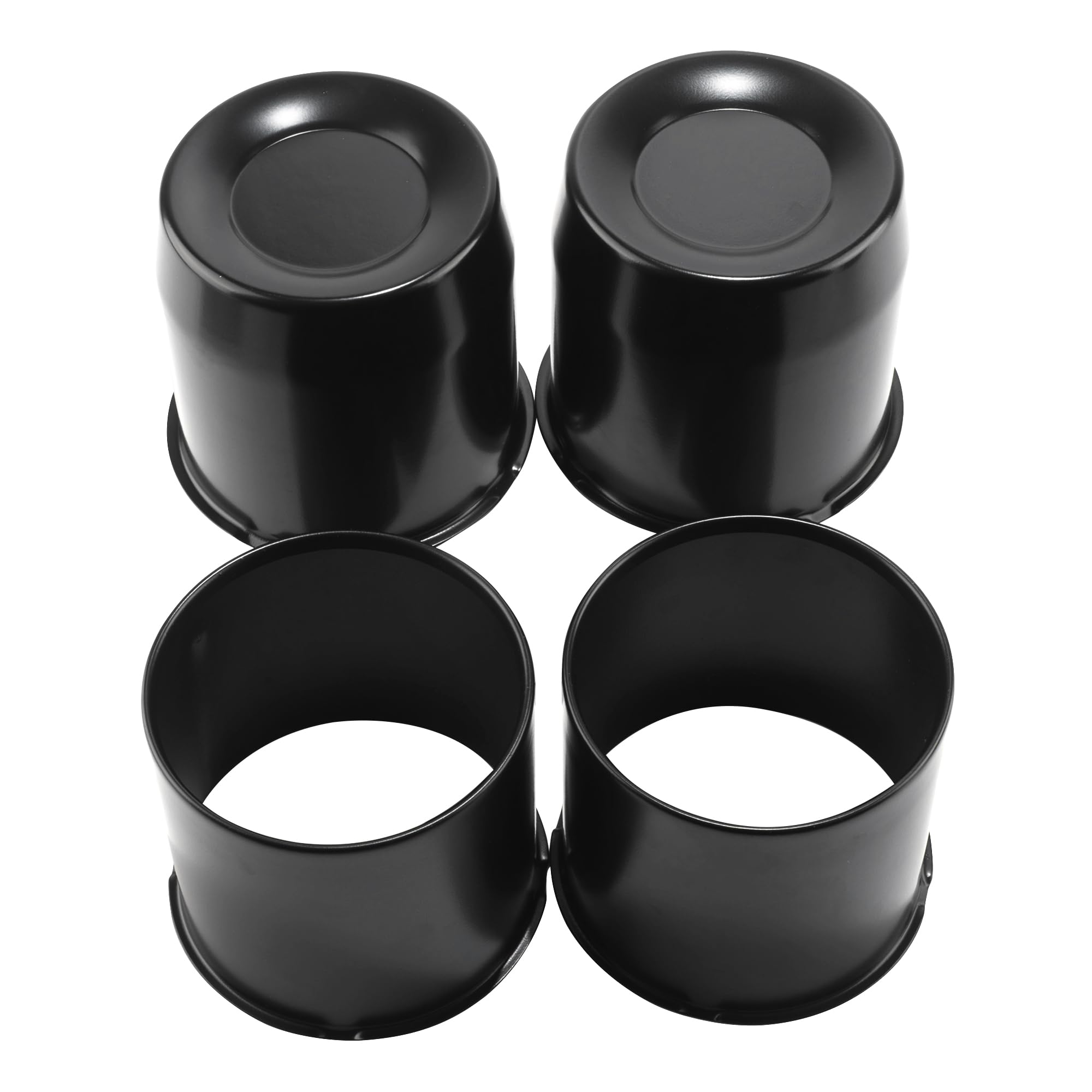 Photo 1 of Rheedal 4Pcs 5.15inch Stainless Trailer Wheel Center Caps Push Through Center Hub Cap for Truck SUV RV Wheel Rim, Combination of Concave and Open End Matt Black Wheel Hub Covers