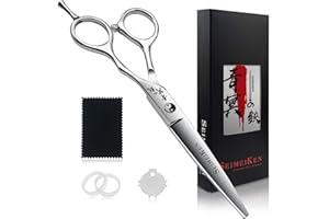 Hair Cutting Scissors Professional - 6” Japanese 440C Stainless Steel Hair Cutting Shears - Haircut Scissors Convex Blade for