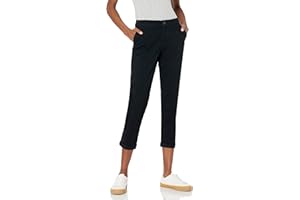 Amazon Essentials Women's Mid-Rise Slim-Fit Stretchy Cropped Tapered Leg Khaki Pants (Available in Plus Size)