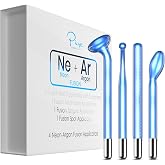 4-Piece Fusion Wand Acessory Set for Nuderma Wands - NuDerma NOT Included - Neon &amp; Argon Fusion Glass applicators for Nuderma &ndash; High Frequency Upgraded Fusion Wand Set Compatible with Nuderma Systems