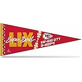 Rico Industries NFL Football Kansas City Chiefs 2025 Super Bowl LIX Bound 12" x 30" Felt Wall Décor Pennant - Great for Home/Bed Room/Man Cave Décor