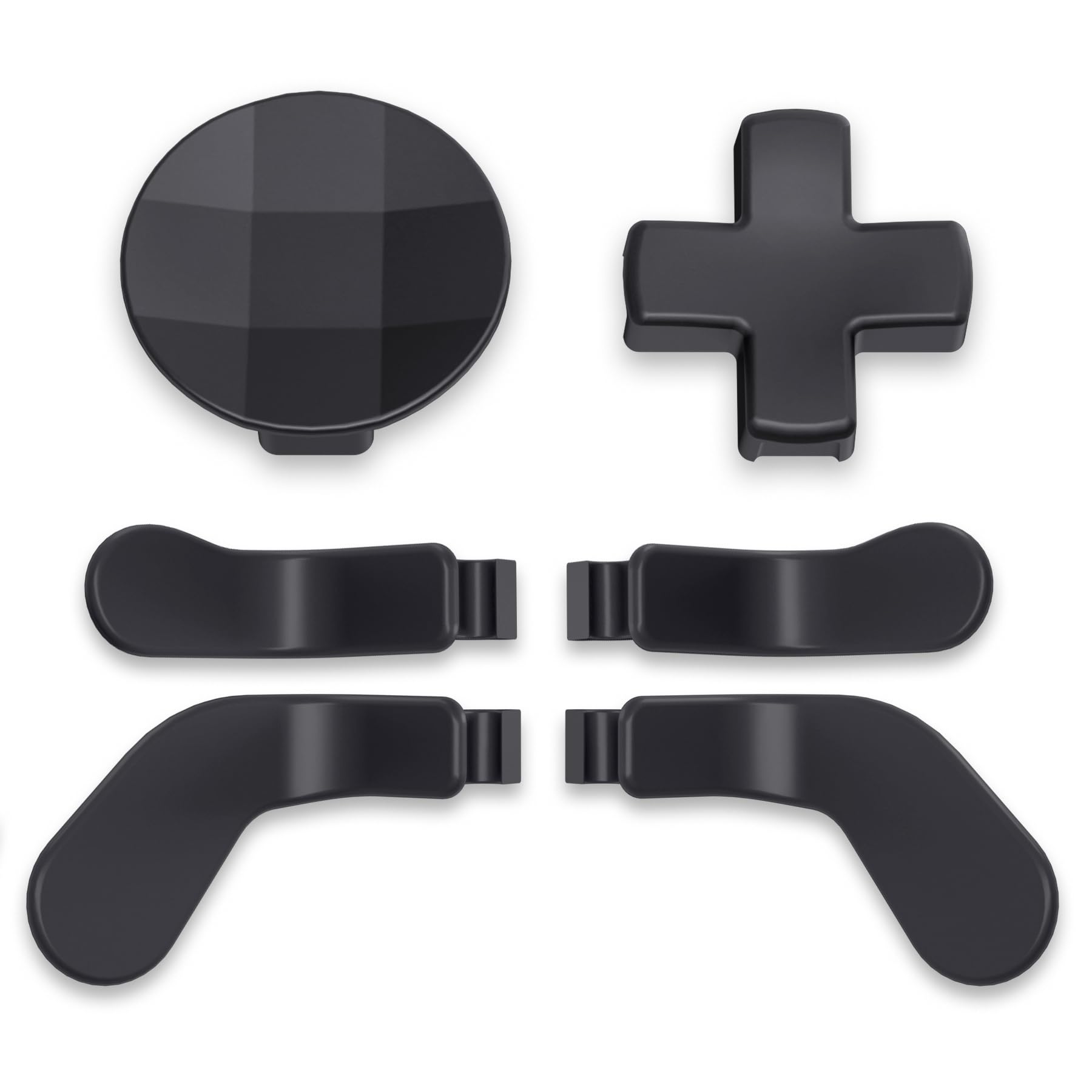 eXtremeRate 6 in 1 Metallic Black Magnetic Stainless Steel D-Pads Replacement Back Paddles for Xbox Elite V1/V2 Controller, Direction Keys Back Buttons for Xbox Elite & Elite Series 2 Controller