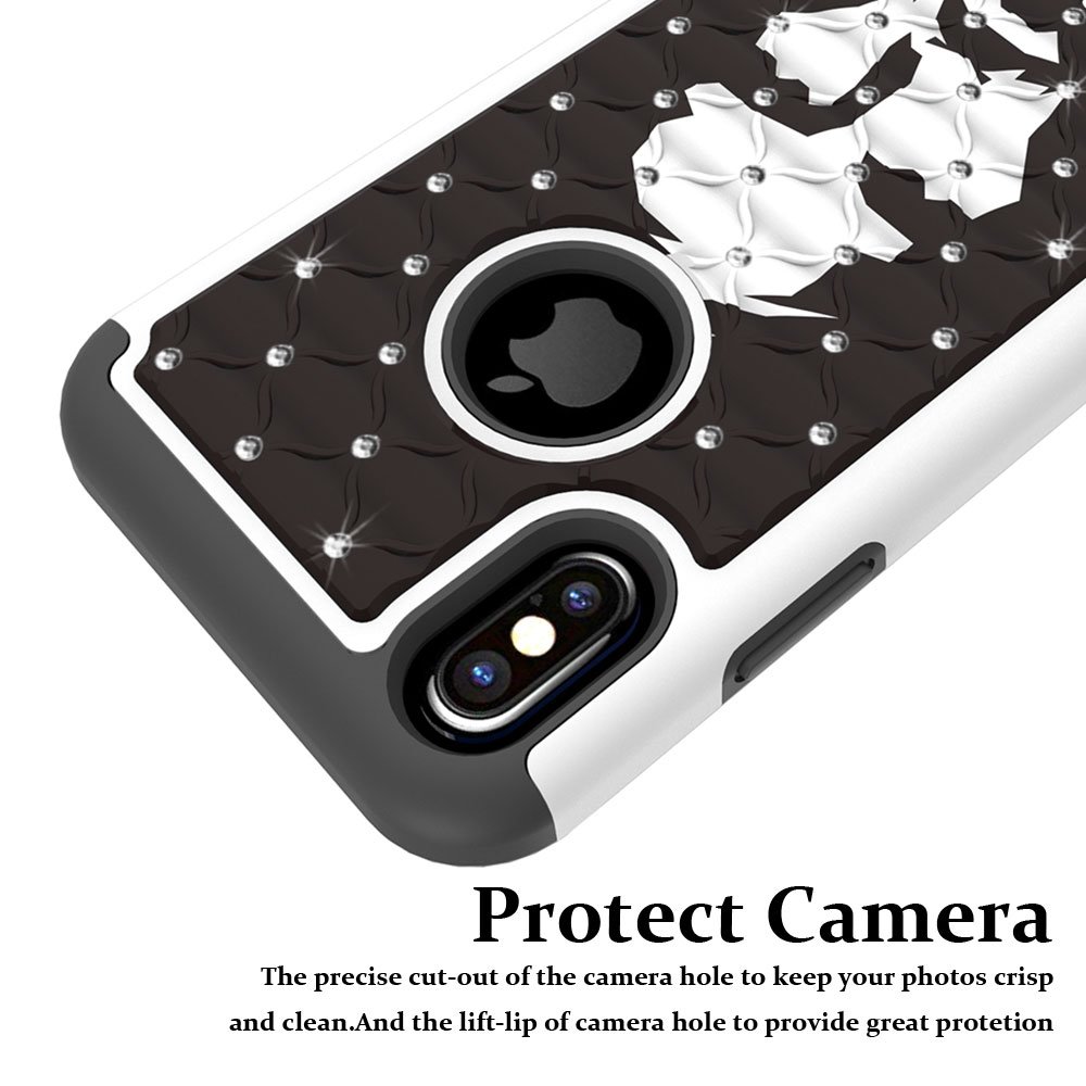 iPhone X Case, MagicSky [Shock Absorption] Studded Rhinestone Bling Hybrid Dual Layer Armor Defender Protective Case Cover for Apple iPhoneX - Jesus