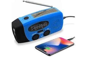 Upgraded Emergency Solar Weather Radio Hurricane Supplies Earthquake Kit Hand Crank Self Powered AM/FM/WB NOAA Wind up Surviv