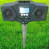 Ultrasonic Outdoor Pest & Animal Repeller by LumaPest - UPGRADED VERSION - Solar Powered Motion Activated Sensor - Humane, Eco-Friendly - Effective Pest & Animal Management without Traps or Chemicals