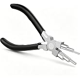 Dracokiter 6 Step Bail Making Pliers 3-10mm, Jewelry Wire Wrapping Tool | 10mm max bail making pliers with 3-10mm round heads in 6 sizes. High carbon steel, anti-slip grip. Replaces 6 looping pliers.