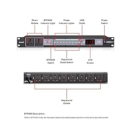 FMUSER 10-Outlet Power Sequencer Conditioner, 3000W