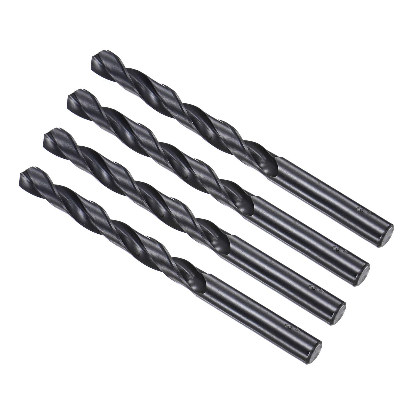 CoCud 6542 High Speed Steel Twist Drill Bits, 9.4mm Diameter 125mm Length, Black Oxide Straight Twist Jobber Drill Bit - (Applications: for Metal Woodwork Plastic Aluminum), 4-Pieces