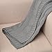 Battilo Grey Knitted Throw Blanket for Couch, Soft, Cozy Machine Washable Sofa Cable Knit Blankets, 50x60 Inch
