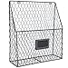 Grey Chicken Wire Design Metal Storage Basket/Wall Mounted Magazine & Newspaper Organizer Rack