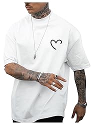 GORGLITTER Men's Crewneck T Shirt Letter Graphic