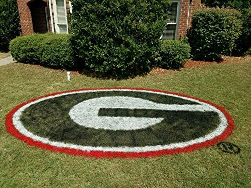 UNIVERSITY OF GEORGIA LAWN LOGO STENCIL KIT – PAINT THE "G" ON YOUR YOUR YARD – LAWN – COMMIT TO THE G – FOR BULLDOG FANS – KIT INCLUDES GIANT REUSABLE STENCIL AND WHITE, RED AND BLACK PAINT