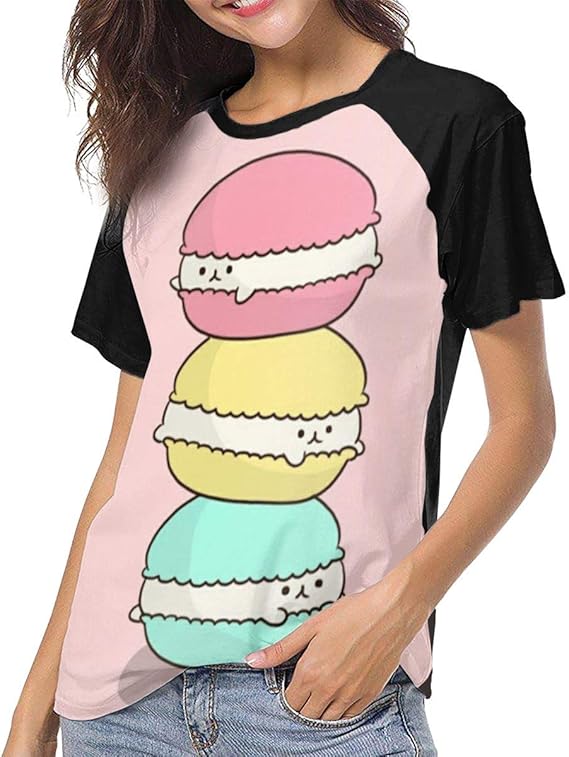 Amazon Co Jp レディース 半袖 Tシャツ かわいいマカロン 野球 Tシャツ レディース カジュアル トップス スポーツウェア クルーネック おしゃれ 春夏 服 ファッション小物