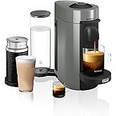 De'Longhi Nespresso Vertuo Plus Coffee and Espresso Maker by De'Longhi, Grey with Aeroccino Milk Frother