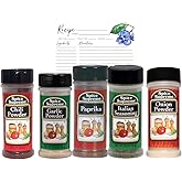 Spice Supreme Basic Seasoning Starter 5 Piece Gift Set | Italian Seasoning, Chili Powder, Garlic Powder, Onion Powder, Paprik
