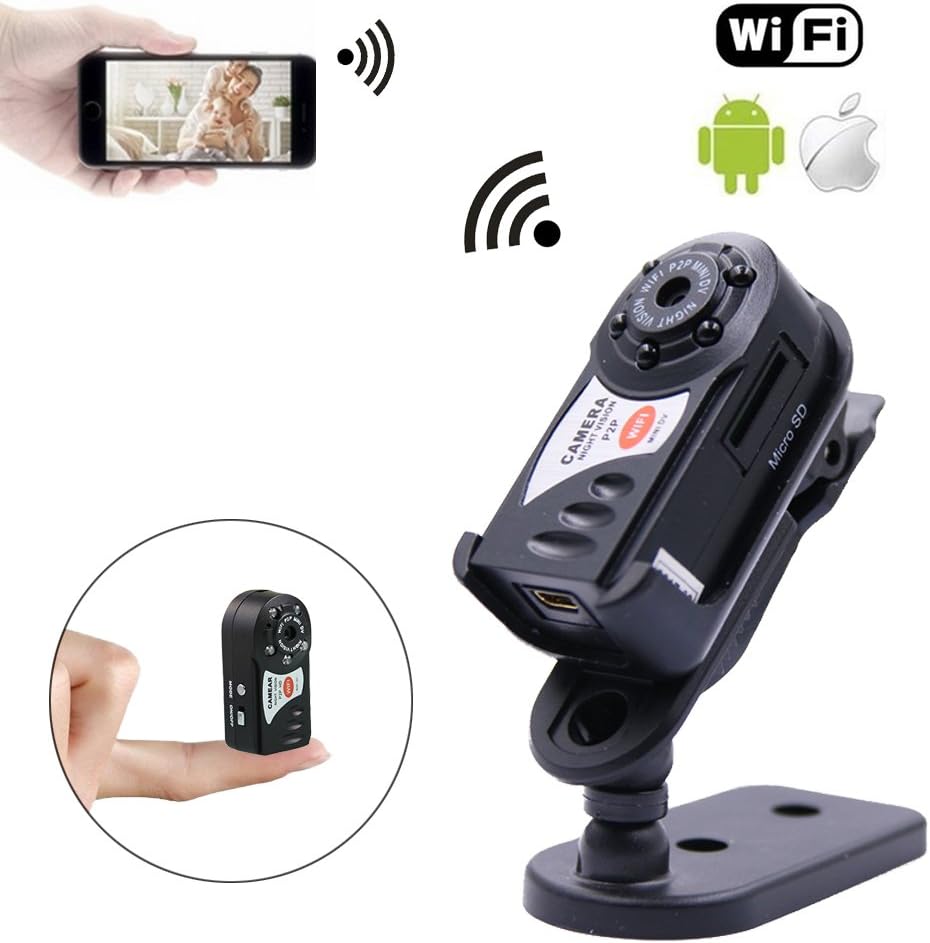 New Version Mini WiFi Camera 480P for iPhone Android, P2P Smart Video Camcorder, Hidden Security Camera with Infrared Night Vision for Car Recorder Home Surveillance