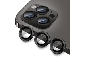 Hsefo Compatible with iPhone 13 Pro for iPhone 13 Pro Max Camera Lens Protector, Anti-Scratch Lens Cover 9H Tempered Glass Metal Camera Screen Protector Shockproof Camera Cover Ring -3 Pcs Graphite