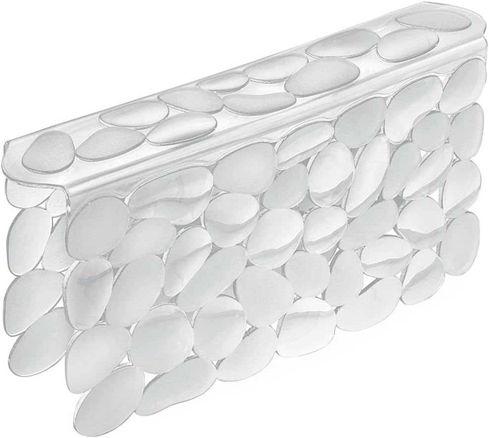 iDesign Pebblz Vinyl Sink Saddle, Glassware Protector for Kitchen, Bathroom Pots, Pans, Dishes, 9.85" x 5.45" x 2.05" - Clear