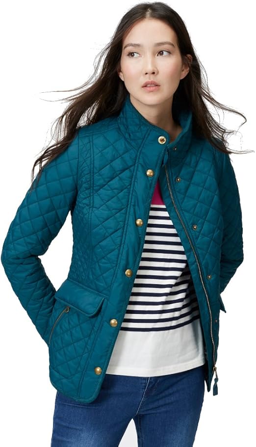 joules black quilted jacket size 16