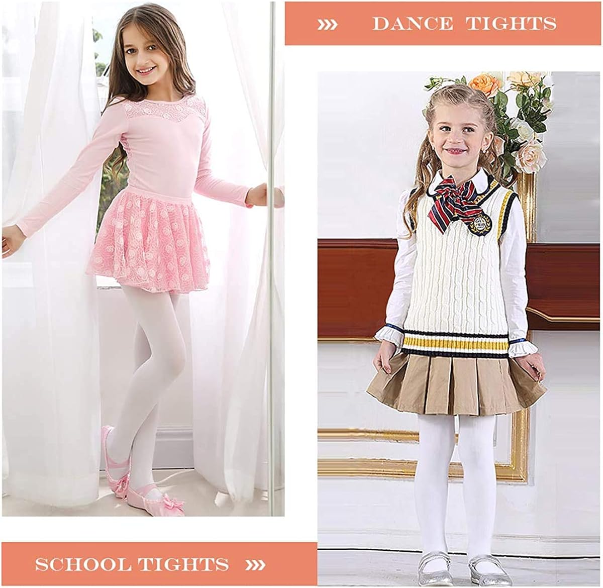 Zando Girls Stretchy Dance Tights Comfort Colorful Leggings Pants Elastic Ballet Footed Tight for Girl: Clothing
