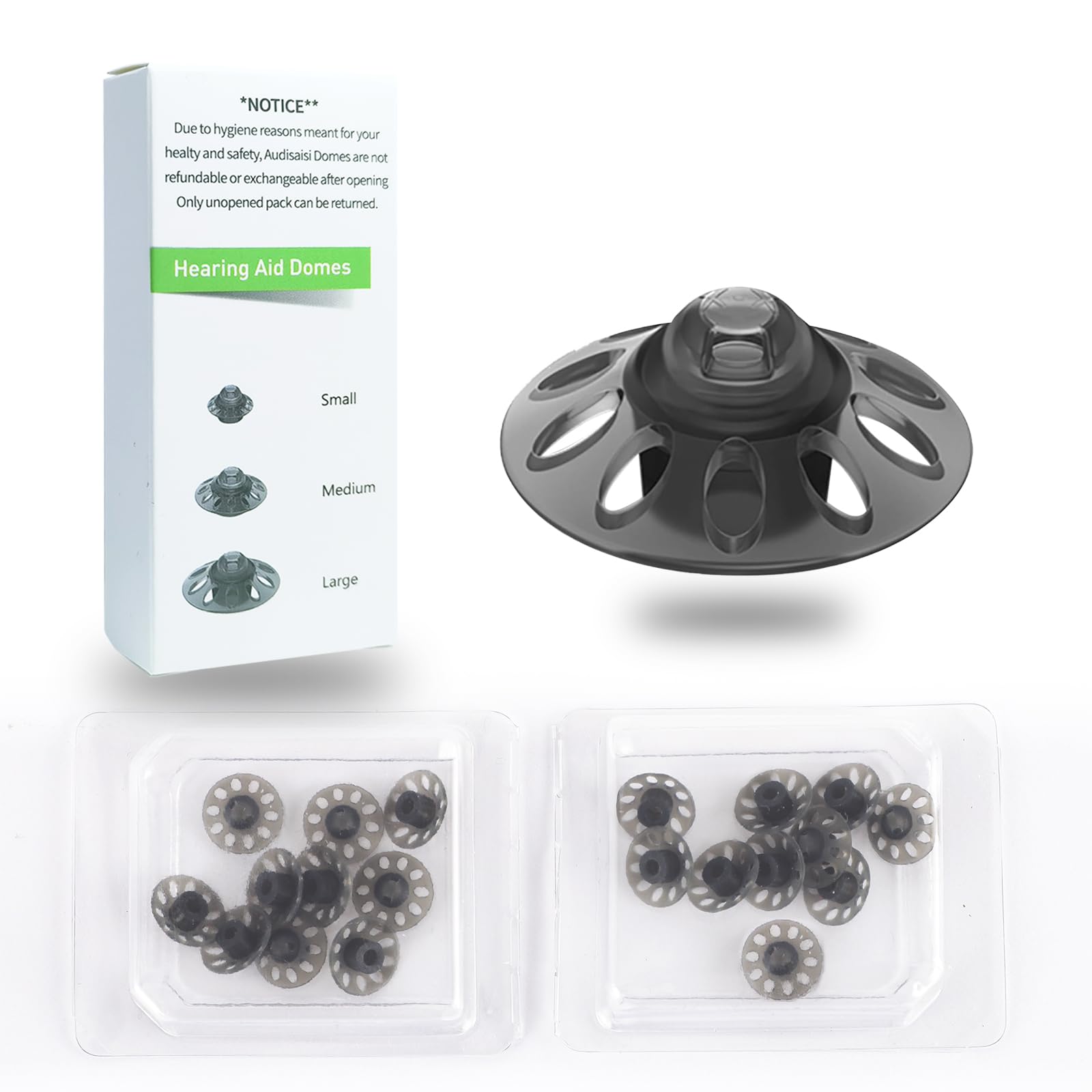 Photo 1 of 20pcs Phonak Open Hearing Aid Domes Large Size (0.43 Inch=11mm) Ideal for Phonak Audeo Marvel Paradise Lumity Hearing Aid Accessories,Phonak Hearing Aid Accessories