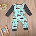 Canis Newborn Baby Boys Girls Long Sleeve Romper Christmas Trees and Cars Print Splice Contrast Color Jumpsuit Pants (9-12M, Green)