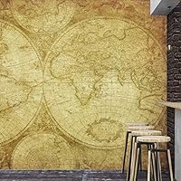 Wall Mural Map Removable Self-Adhesive Wallpaper Wall Decoration for Bedroom Living Room - 66x96 inches