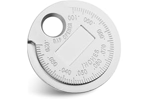 Spark Plug Gap Tool with Dual Sides,Metric & Inch Spark Plug Gapping Tool with Mearsuring Scale (0.020-0.100 inch & 0.6-2.4 m