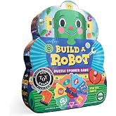 eeBoo Build a Robot Spinner Game, Matching Game, Ages 3+, 2-4 Players | Introduces early number recognition &amp; imaginative play. Includes spinner &amp; robot building pieces. 15-30 min game