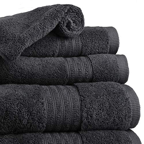 TRIDENT Bath Towel Set 100 Cotton 6 Piece Set (2 Large Bath Towels,2